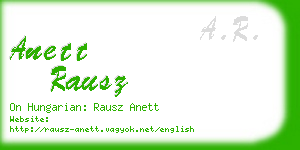 anett rausz business card